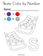 Skate Color by Number Coloring Page