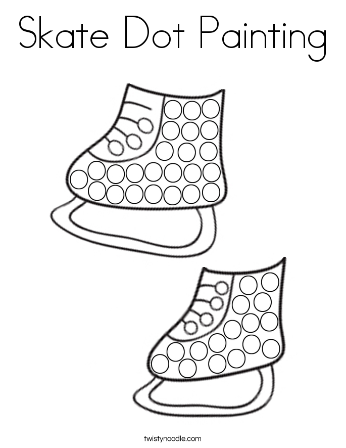 Skate Dot Painting Coloring Page