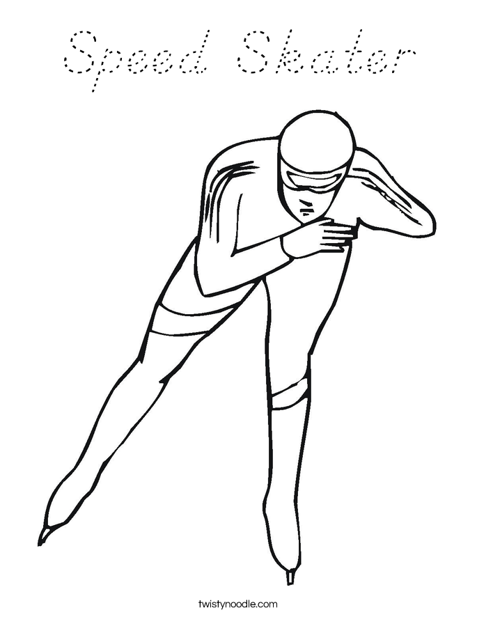 Speed Skater Coloring Page