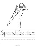 Speed Skater Handwriting Sheet