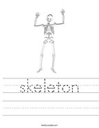 skeleton Handwriting Sheet