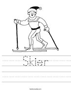 Skier Handwriting Sheet