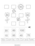 Skip Count by 10's Cut and Paste Worksheet