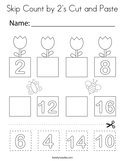 Skip Count by 2's Cut and Paste Coloring Page