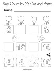 Skip Count by 2's Cut and Paste Coloring Page