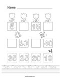 Skip Count by 5's Cut and Paste Worksheet