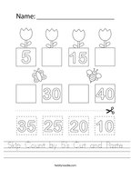 Skip Count by 5's Cut and Paste Handwriting Sheet