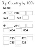 Skip Counting by 100's Coloring Page