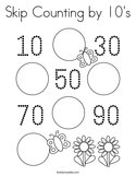 Skip Counting by 10's Coloring Page
