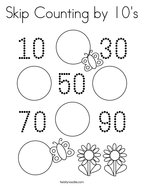 Skip Counting by 10's Coloring Page