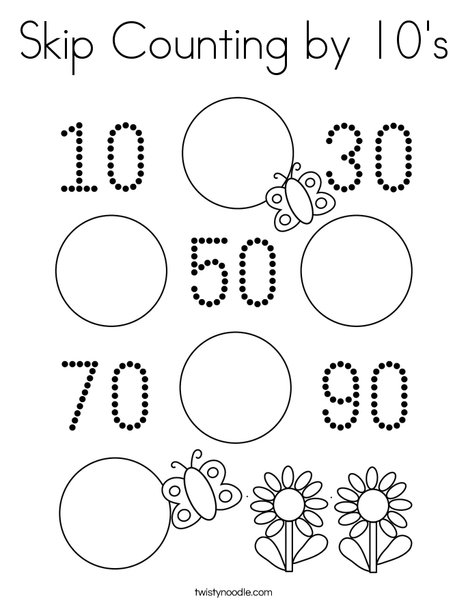 Skip Counting by 10's Coloring Page