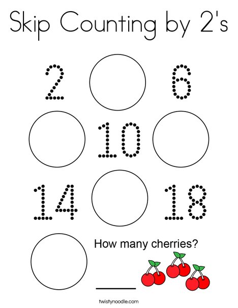 Skip Counting by 2's Coloring Page