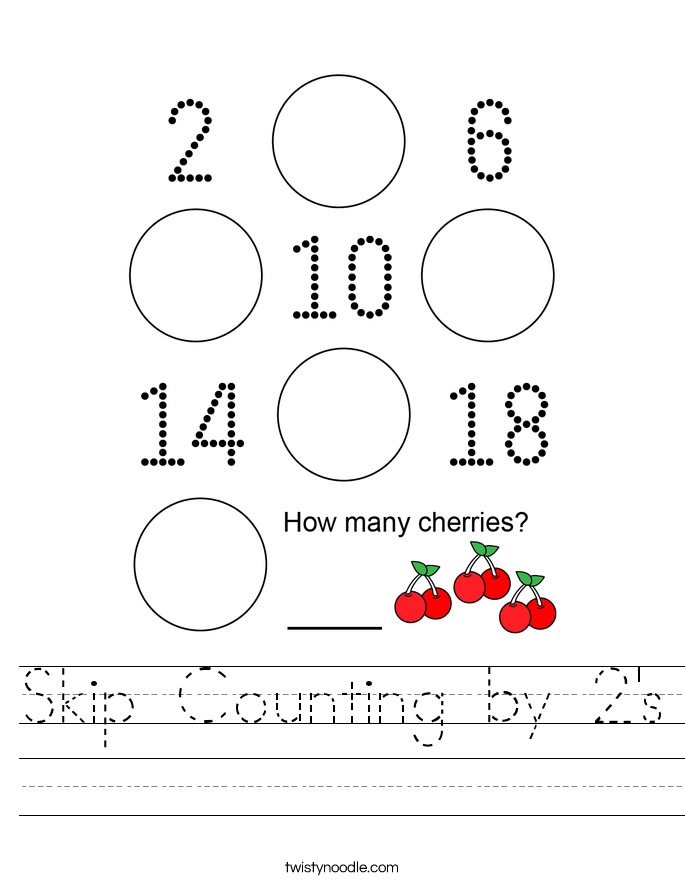 Skip Counting by 2's Worksheet