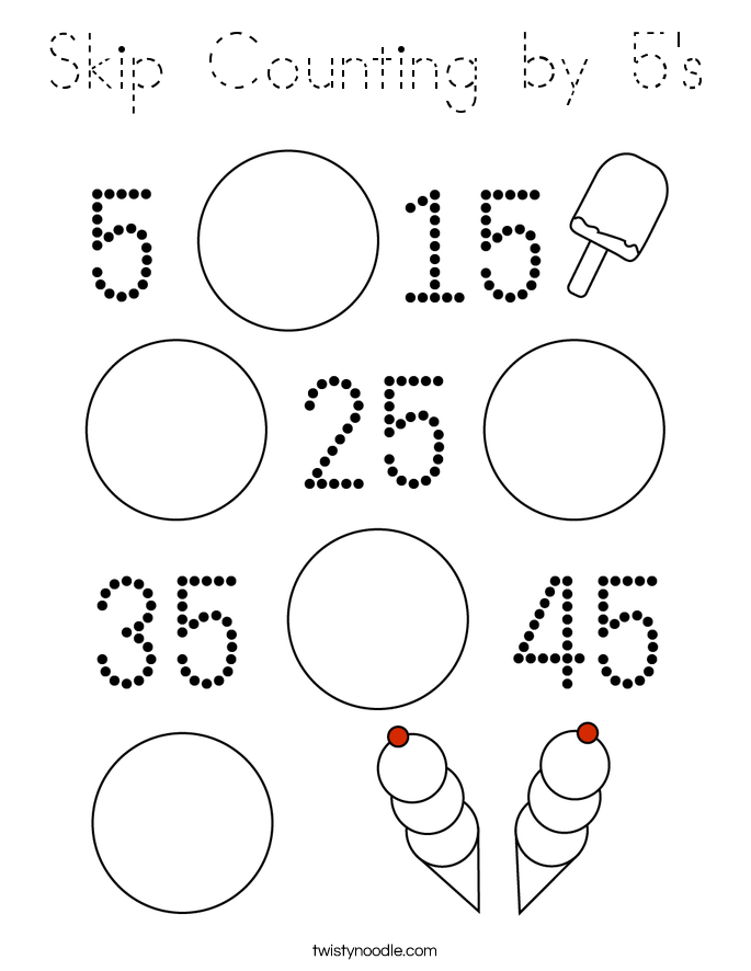 Skip Counting by 5's Coloring Page