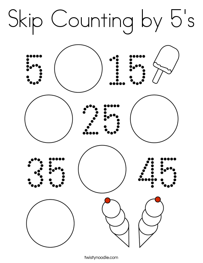 Skip Counting by 5's Coloring Page