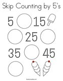 Skip Counting by 5's Coloring Page