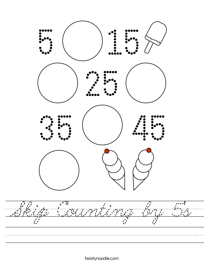 Skip Counting by 5's Worksheet