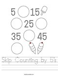 Skip Counting by 5's Worksheet