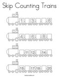 Skip Counting Trains Coloring Page