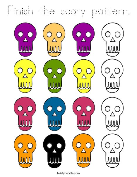 Skull Pattern Coloring Page