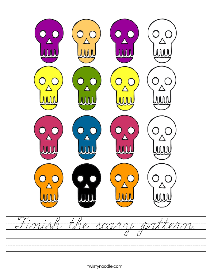 Finish the scary pattern. Worksheet