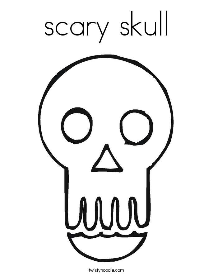 scary skull Coloring Page