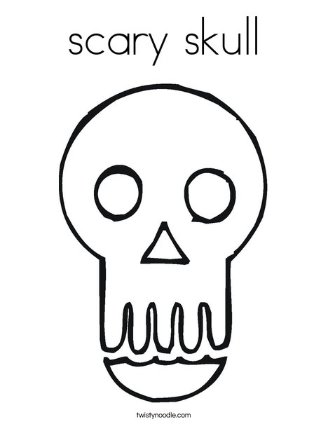 scary skull coloring page  twisty noodle
