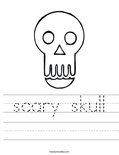 scary skull Worksheet