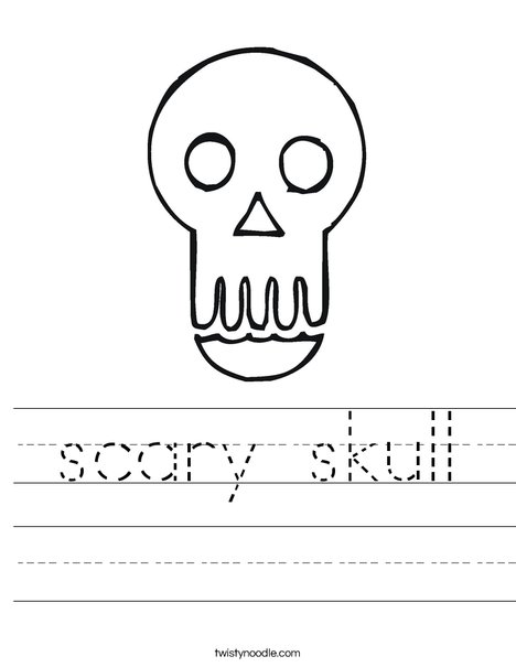 scary skull Worksheet Twisty Noodle scary skull Worksheet Twisty Noodle