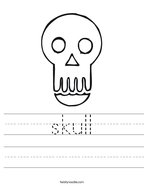 skull Handwriting Sheet