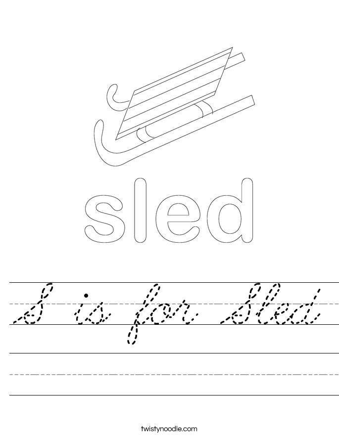 S is for Sled Worksheet