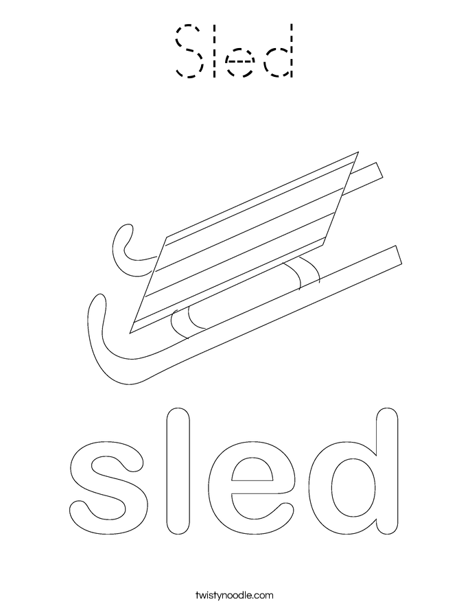 Sled Coloring Page