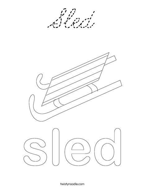 Boy Sledding Coloring Page