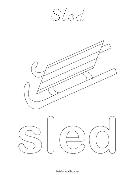 Boy Sledding Coloring Page