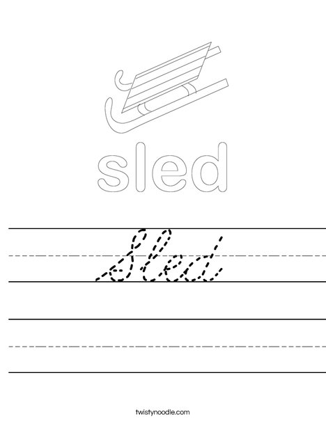 Boy Sledding Worksheet