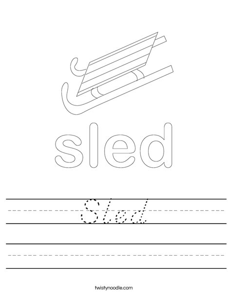 Boy Sledding Worksheet