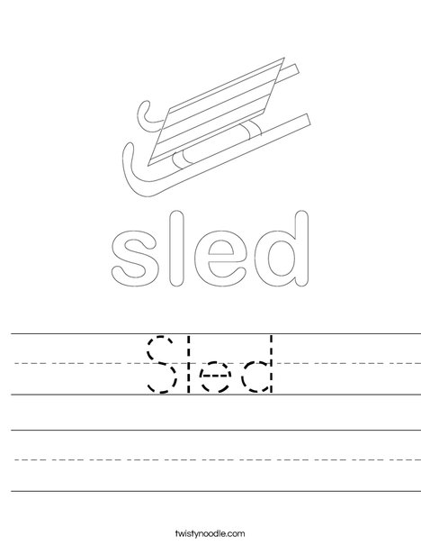 Boy Sledding Worksheet