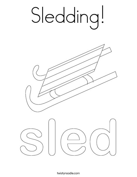 Boy Sledding Coloring Page