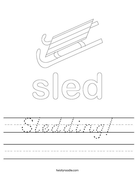 Boy Sledding Worksheet