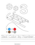 Sled Color by Number Worksheet