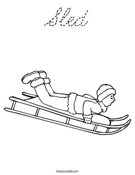 Sled Coloring Page