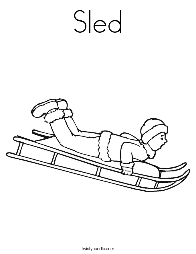 Sled Coloring Page Twisty Noodle Sled Coloring Page Twisty Noodle