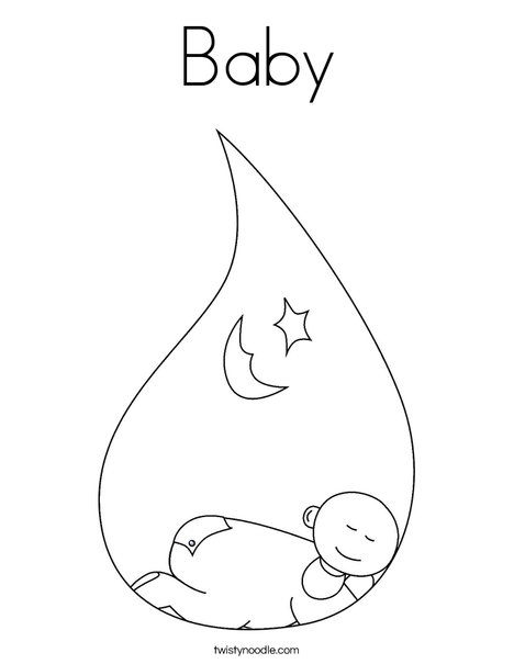 Sleeping Baby Coloring Page