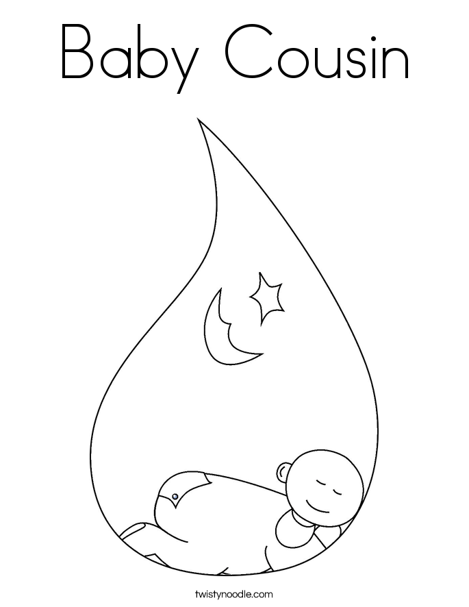 Baby Cousin Coloring Page - Twisty Noodle