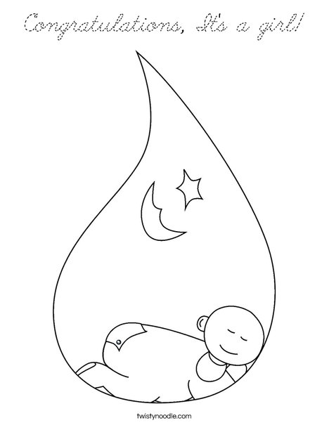 Sleeping Baby Coloring Page