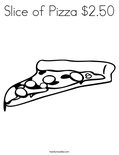 Slice of Pizza $2.50 Coloring Page