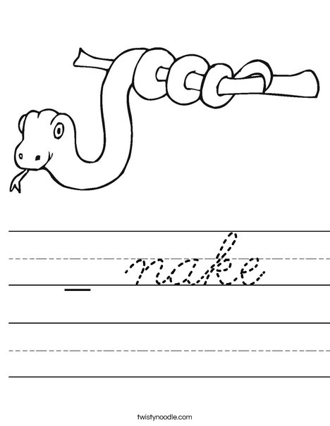 Snake on a Stick Worksheet