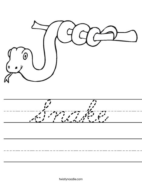 Snake on a Stick Worksheet