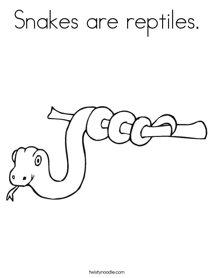 Snakes are reptiles. Coloring Page