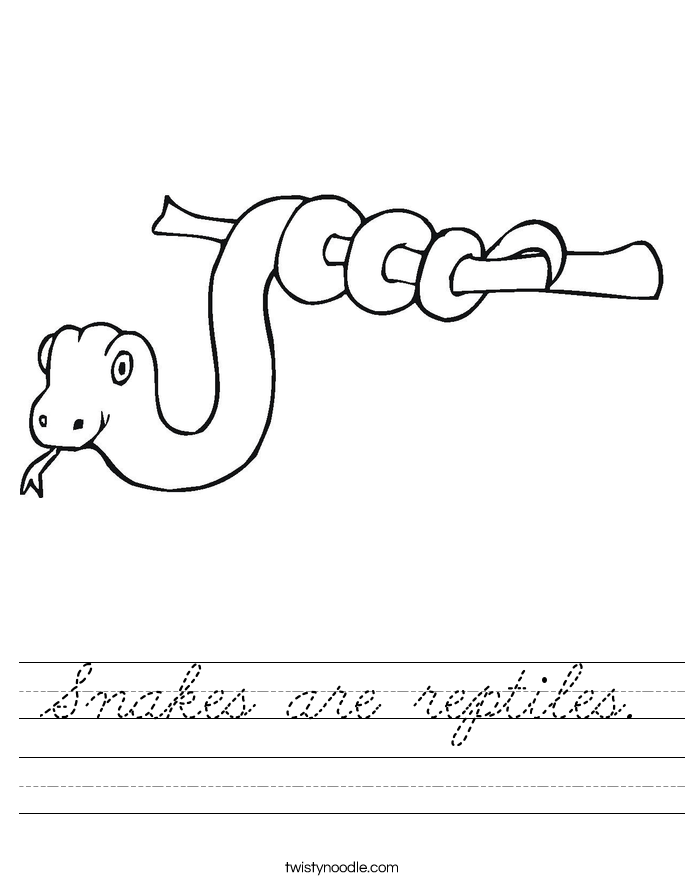 Snakes are reptiles. Worksheet